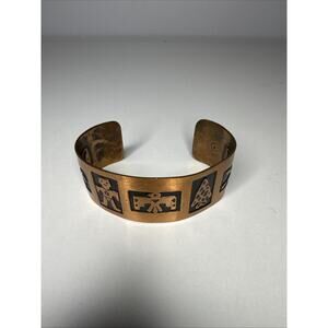 Vintage Cuff Bracelet Bell Trading Post Signed/Stamped Solid Copper Southwestern
